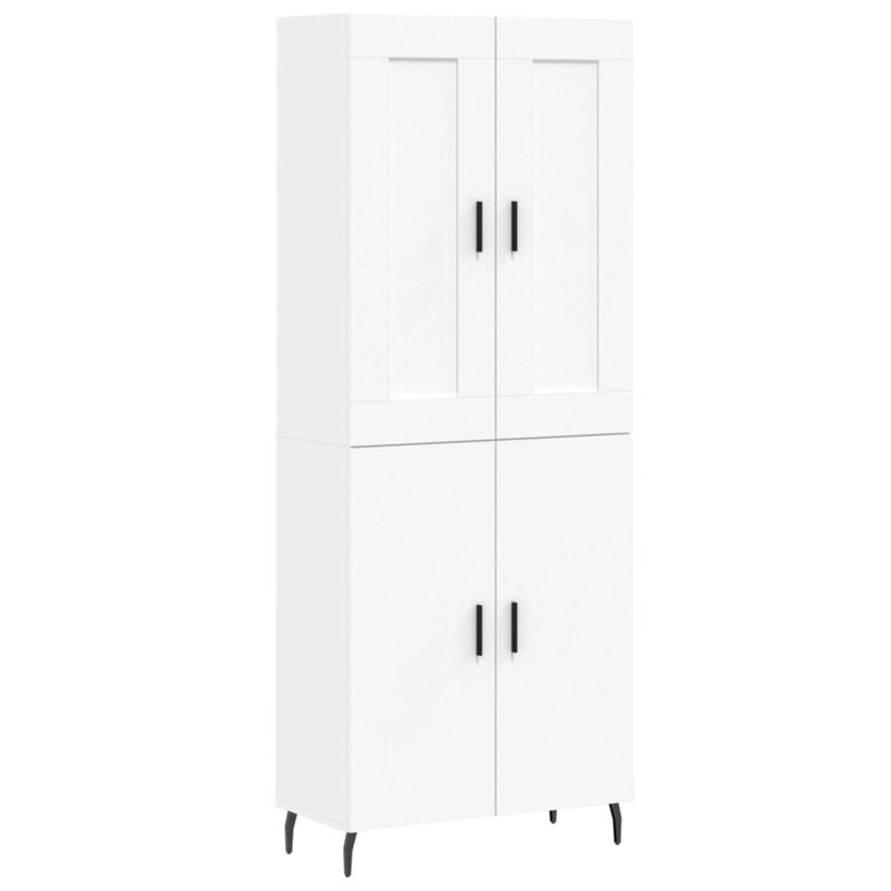 Mithushan Highboard 69.5x34x180 cm Engineered Wood, White