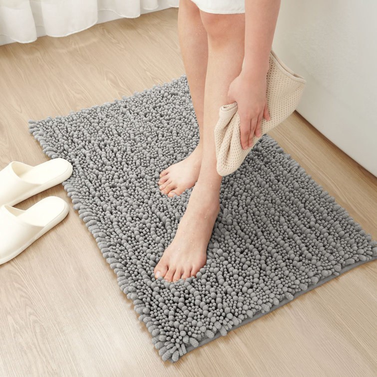 Ebern Designs Anjolie Microfiber Bath Rug with Non-Slip Backing