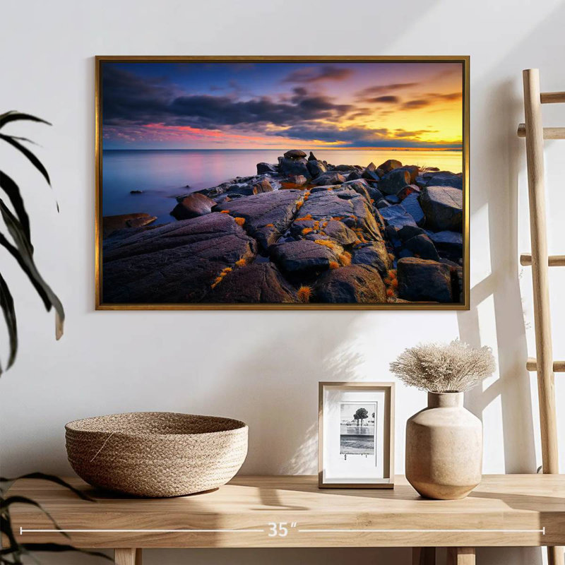 Plage Duluth Brighton, Cadre flottant doré, 25 po x 17 po