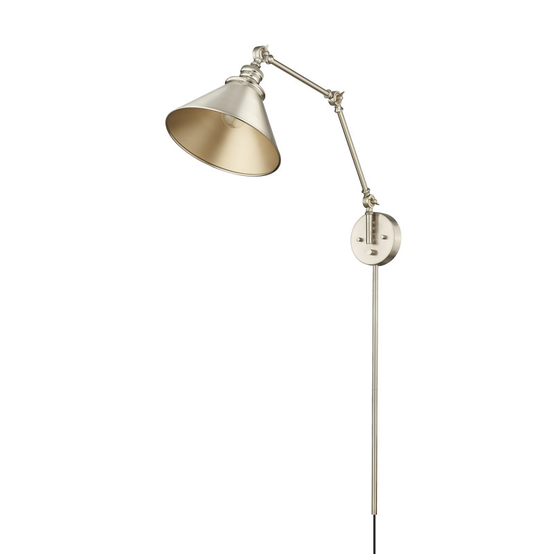 Shearson Adjustable Swing Arm Wall Sconce, Gold, Modern Gold
