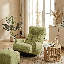 Fauteuil pivotant moderne en sherpa avec fauteuil inclinable et confortable pour le salon-1683527683