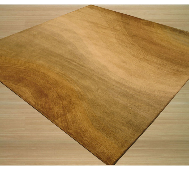 Tapis beige contemporain en laine touffeté à la main Lewis, Carré 6 pi