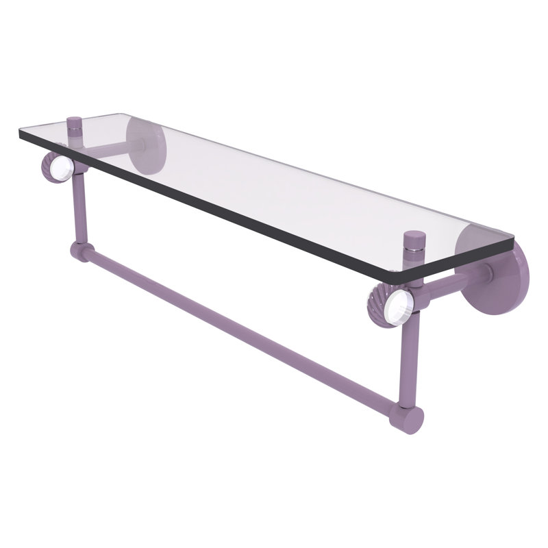 Tablette flottante avec barre à serviettes Clearview, H 6,2 po x l 22 po x P 5,65 po, Lavande
