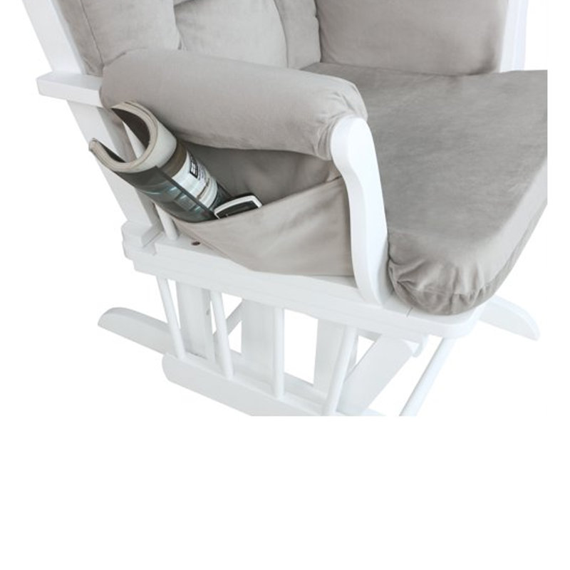 Fauteuil oscillant avec repose-pieds Maelys, Gris clair / blanc 1