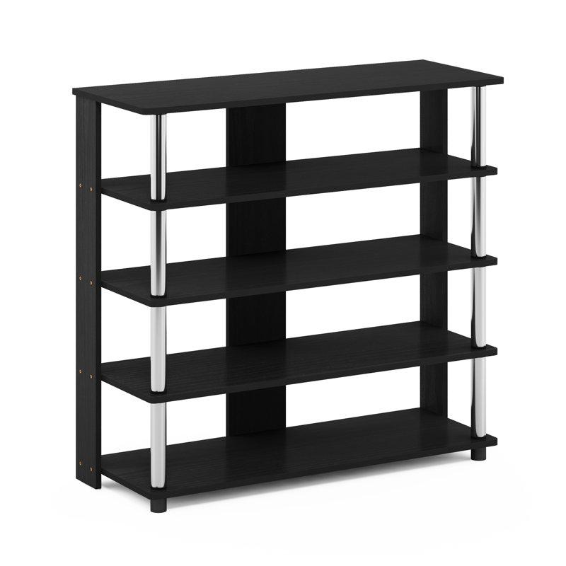 12 Pair Shoe Rack, Americano/Chrome