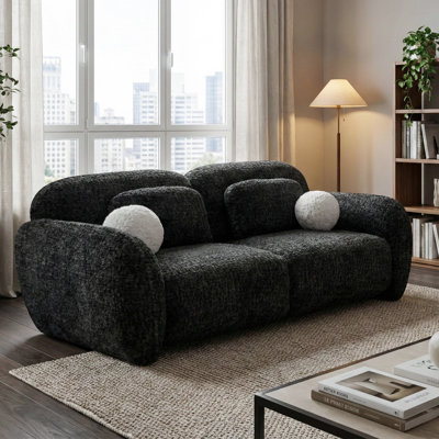 Alysa 71" Chenille Loveseat With Accent Pillows