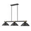 Arles 3 Light Billiard in Matte Black + Rubbed Brass-170934014