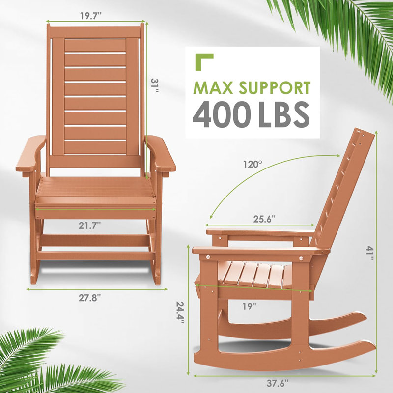 Outdoor Rocking Chairs  Set of 2, Teak
