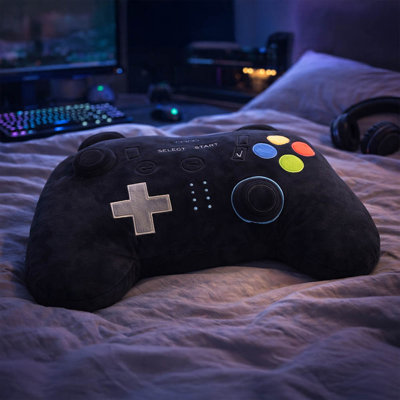  Plush Game Controller Pillow - Black