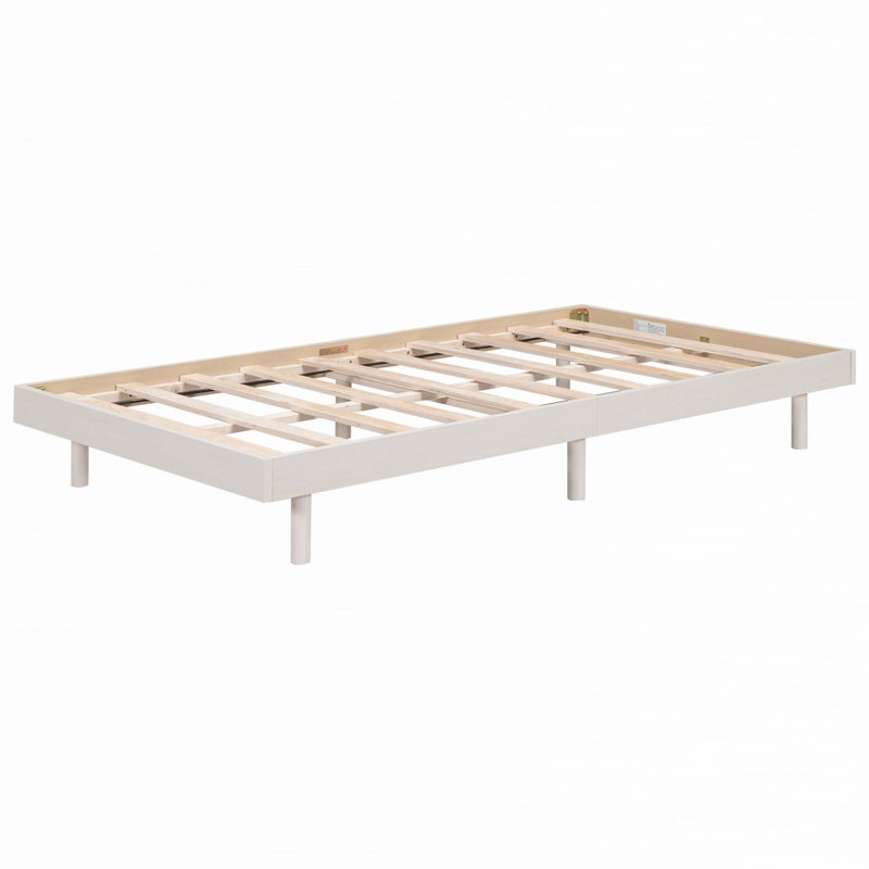 Modern Floating Platform Bed Frame, Full, Walnut