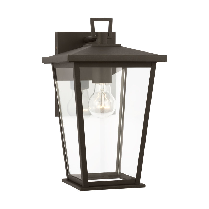 Linton Medium Lantern from Generation Lighting , 16.25" H x 7.75" W x 8.5" D, Textured Black