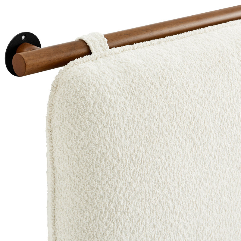 Tête de lit tapissier Anela, Noyer / crème, Grand