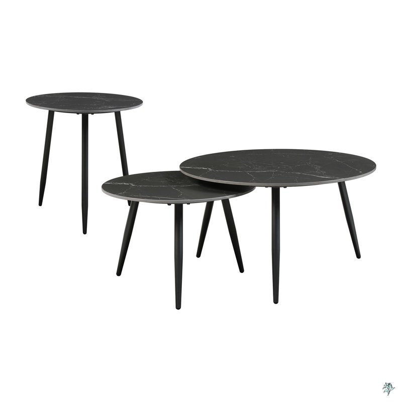 Ensemble de 3 tables gigognes et tables d'appoint Nesting, Noir