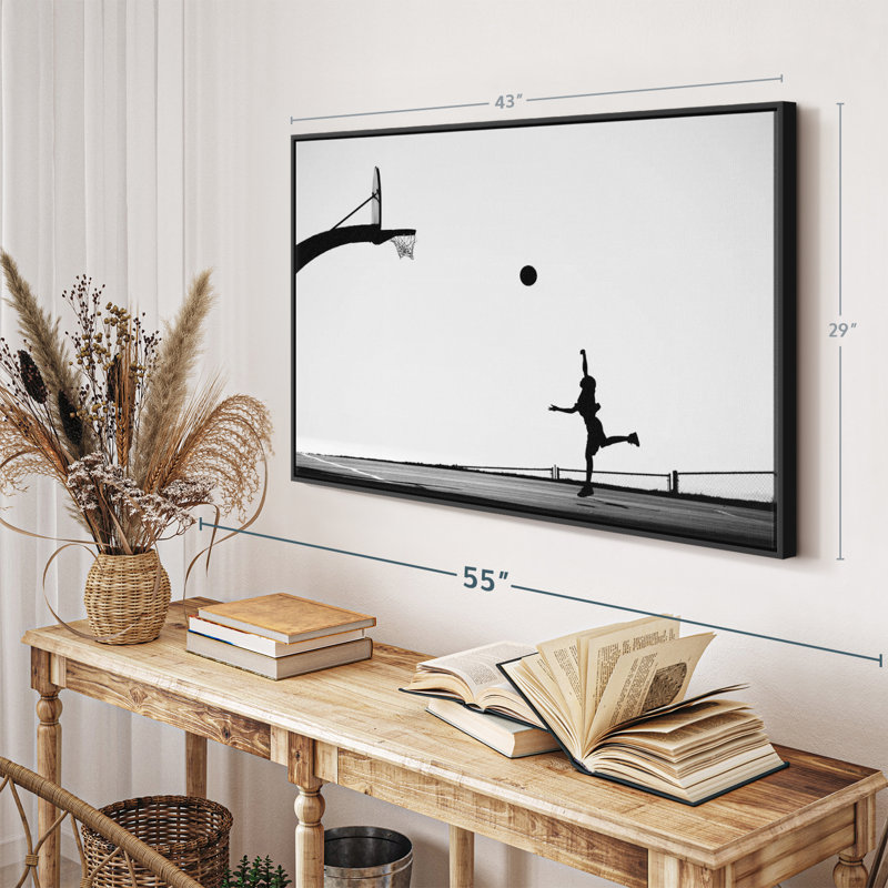 Joueur de basketball, reproduction sur toile, H 29 po x l 43 po