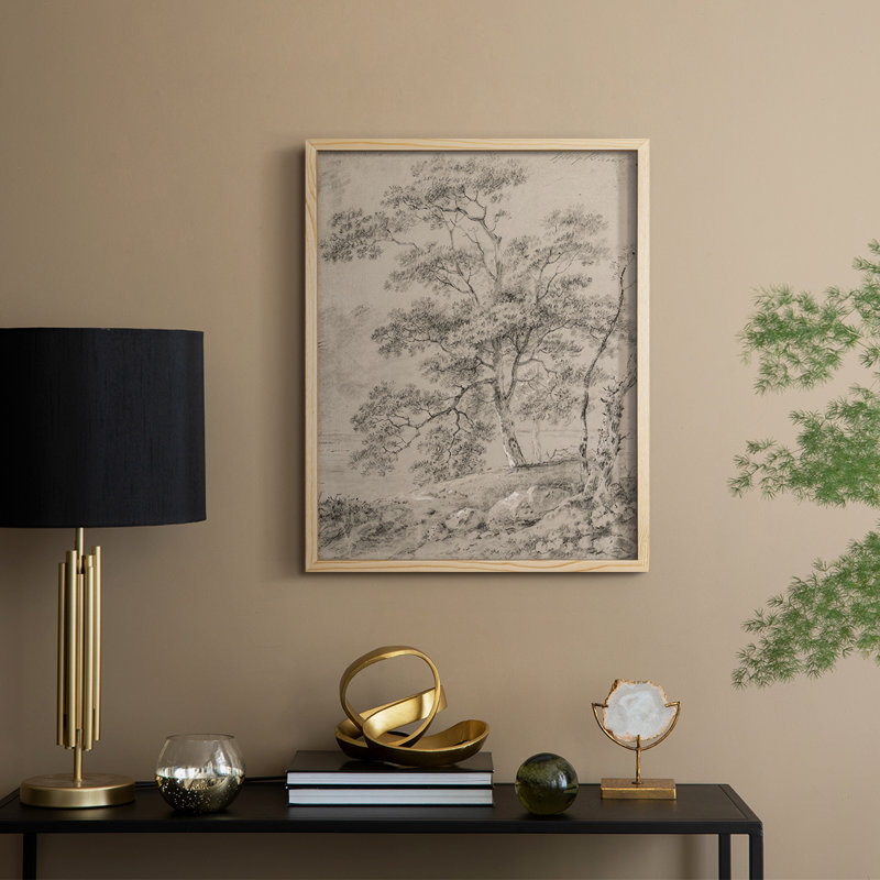Reproduction encadrée rétro en bois massif Lxxxvii, H 30 po x l 24 po, Naturel