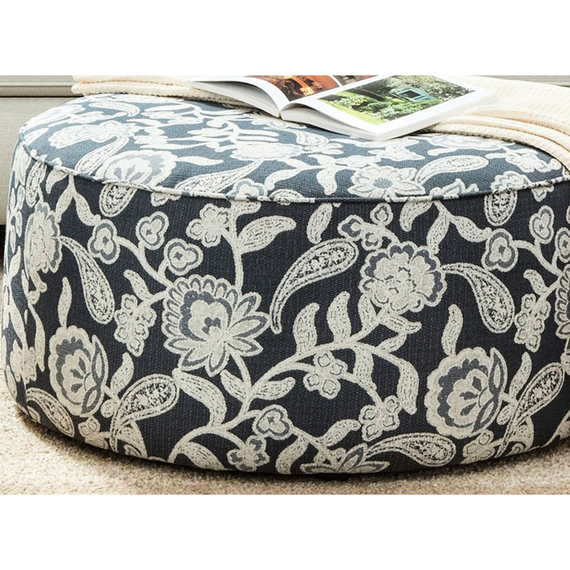 Rembourrage rond à finition florale multicolore, style transitionnel, bordure en cordon de soudure et motif rétro, 39 po x 39 po x 18 po, 30 livres, finition facile à assembler avec motif de finition style, largeur de 39 po, profondeur, 18 po