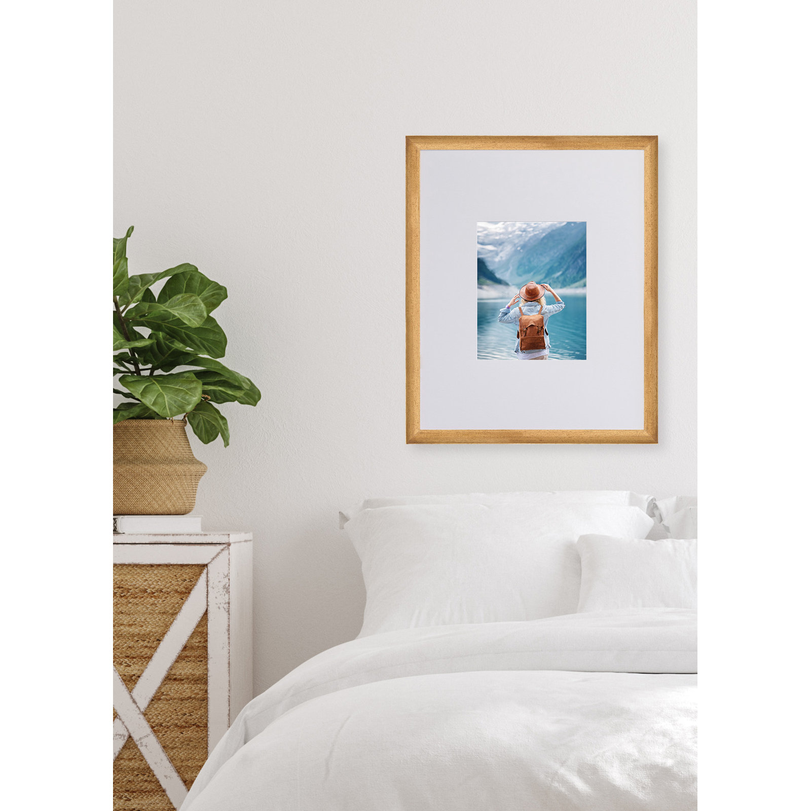 Kesia Wood Picture Frame with Mat, Black, 24" x 30"