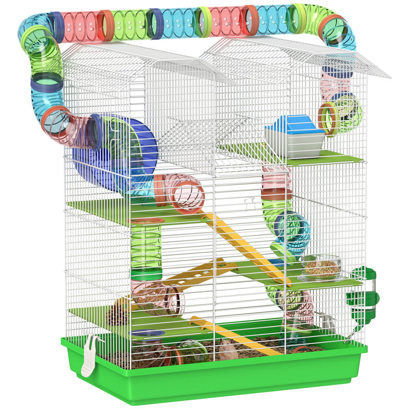 Cage pour petits animaux avec rampe Ming, Vert