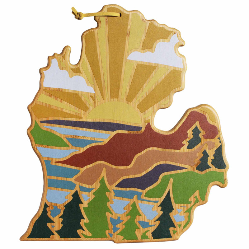 Michigan (Mitten) Cutting & Serving Board with Artwork by Summer Stokes