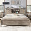 Ensemble de chambre à coucher de style maison de campagne 3 pièces, cadre de lit bibliothèque grand format, commode 5 tiroirs, commode 4 tiroirs, gris-1332306299-1332306302