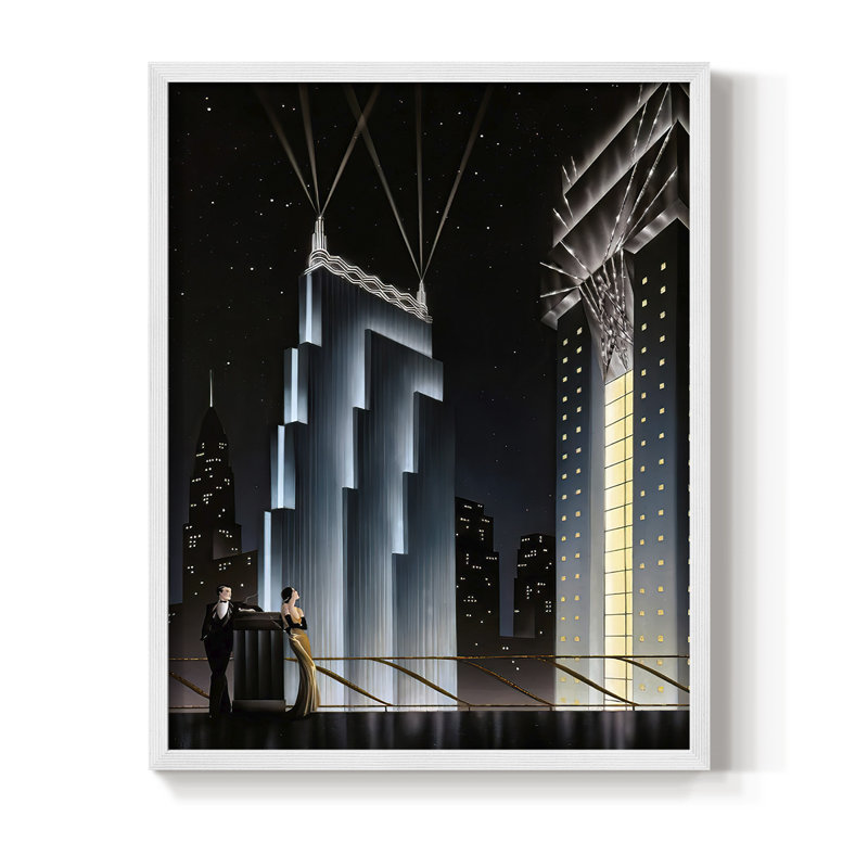 Into TheNight, reproduction encadrée - bois massif, H 30 po x l 24 po, Blanc
