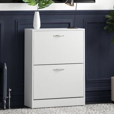 Drawer Flip Down Shoe Storage Free Standing Cabinet For Hallway