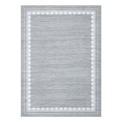 Contemporary Washable Rugs Low Pile Non Slip Soft Stain Resistant Modern Border Carpet Foldable Floor Mats
