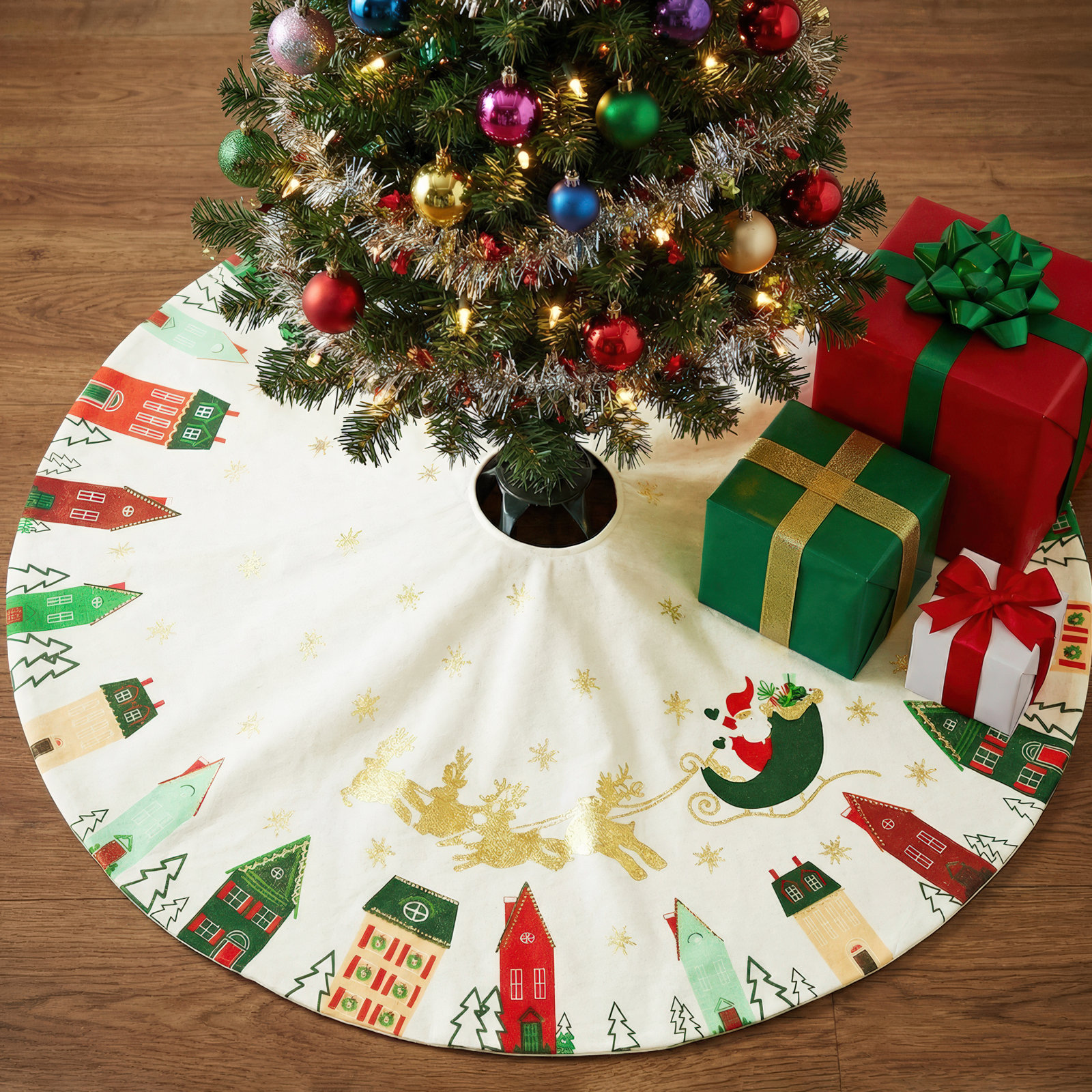 Embroidered Linen Tree Skirt