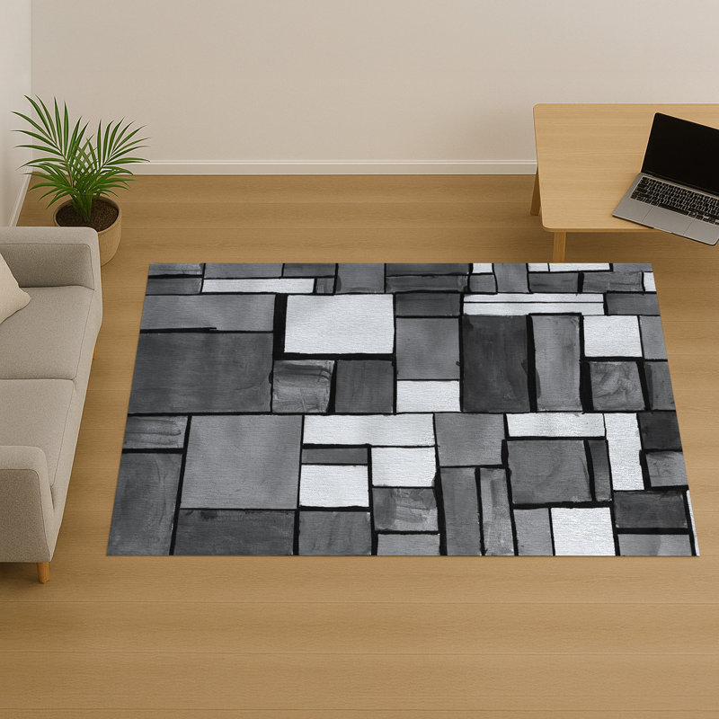 Geometric Area Rug, Runner 70 x 140 cm