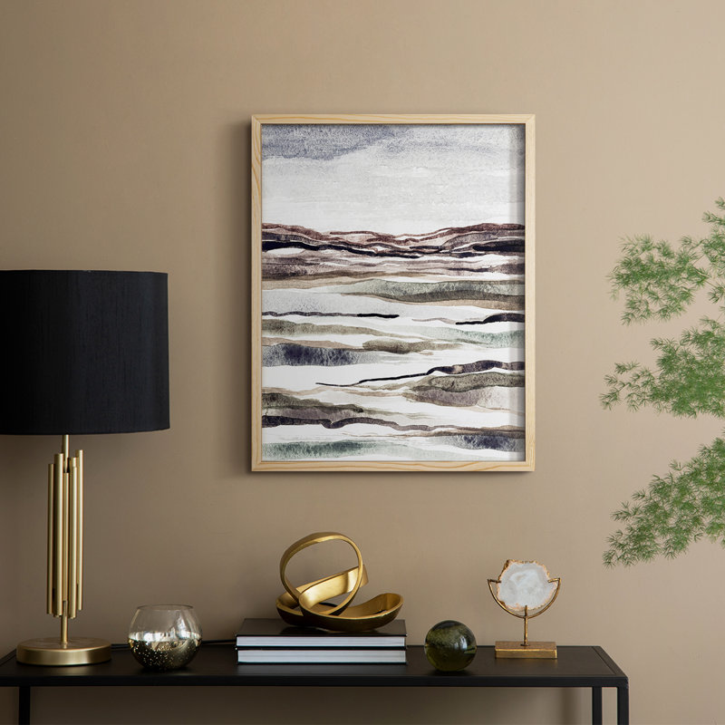 «Mute Earth Layers II», reproduction encadrée - bois massif, H 11 po x l 9 po, Naturel