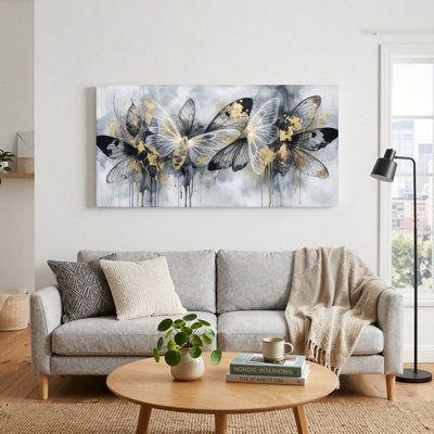 Ensemble de 1 tableau sur toile papillon