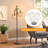Barbetta Rattan Tree Floor Lamp With 3 Bulbs Included and Double Shade