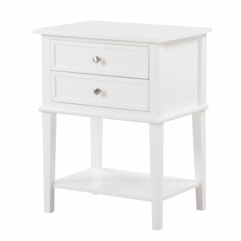 Elegant Contemporary Nightstand, White