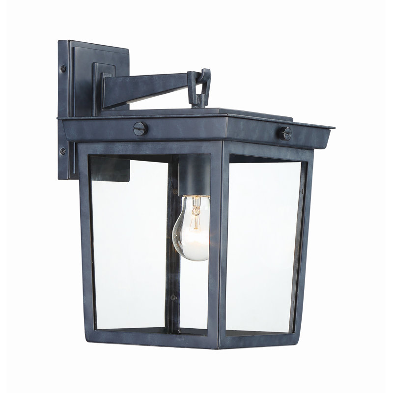 Dematteo Black Graphite Outdoor Wall Mount, 14'' H x 9.5'' W x 11'' D