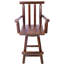 Tabouret de bar - Fabrication en bois de sapin, chaise avec repose-pieds, accoudoir large, tabouret de cuisine rustique, chaise bistro haute