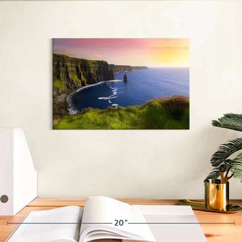 Lever de soleil sur les falaises de Moher, H 8 po x l 12 po