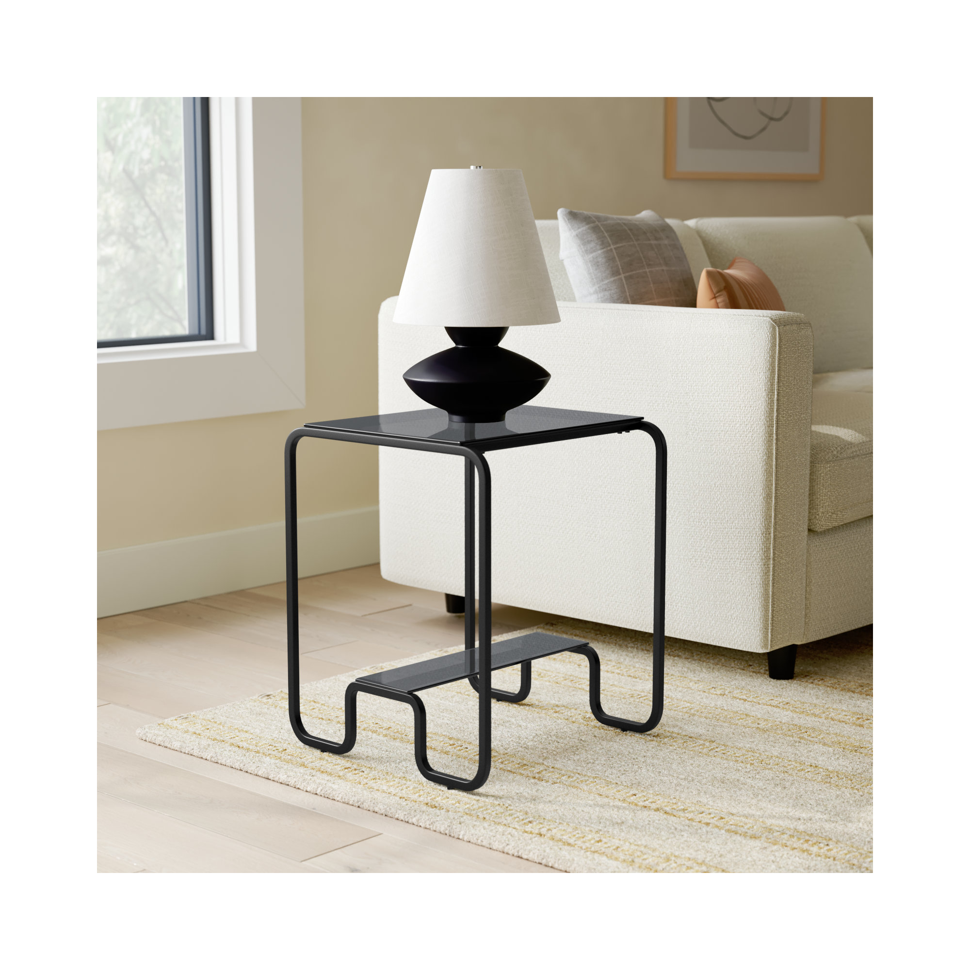Cason 2-Tier Tempered Glass End Table