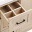 Meuble-lavabo double lavabo de 150 cm avec lavabo en SMC, 3 tiroirs et armoire avec tablette réglable, style ferme moderne, salle de bain principale