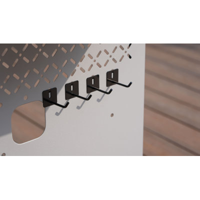 Monument Grills 8-Pack Side Hooks A127 for Mesa II 415BZ/410BZ Gas Grills, Rustproof Metal Tool Hooks for Perforated Side Panel, No-Drill, Easy Install 1.18"x1.18"x2.27"