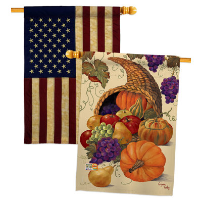 Drapeau de maison en polyester 40 x 28 po Cornucopia