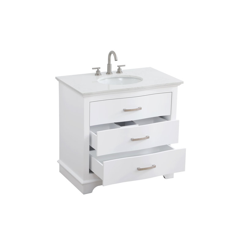 Meuble-lavabo simple 36 po Knox, Blanc