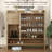 47" Fluted Shoe Storage Cabinet With 2 Drawers And 3 Adjustable Shelves,Oak