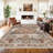 Washable Rugs - Large Boho Rugs for Living Room Stain Resistant Carpet Vintage Tribal Rugs for Bedroom Kitchen Bathroom Non Slip Backing Home Decor Floor Decoration Mat Brick-1904417224
