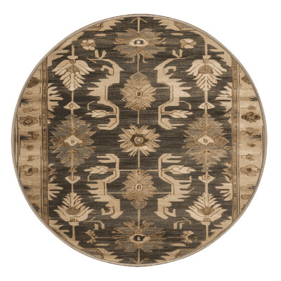 Tapis art déco brun lavable à la machine