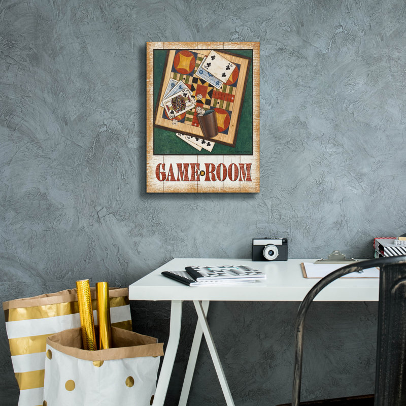 Art mural sur toile Winston Porter «Game Room V2» par David Carter Brown, H 16 po x l 12 po x P 0,75 po
