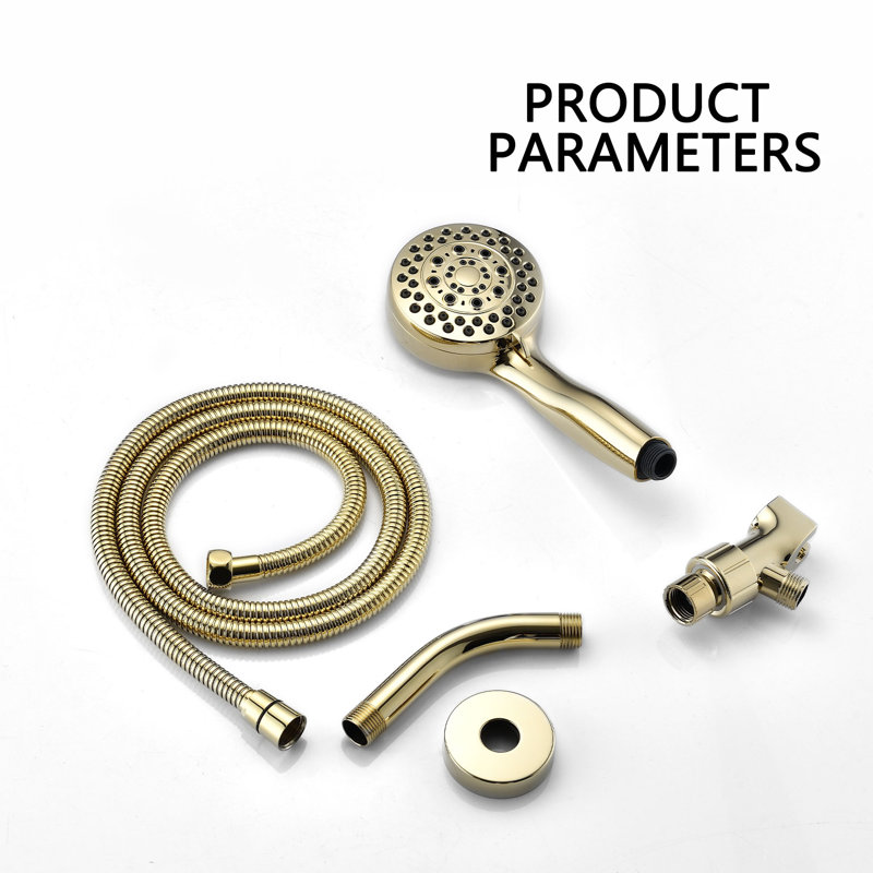 Full/Standard Handheld Shower Head 2.5 GPM GPM, Polished Golden