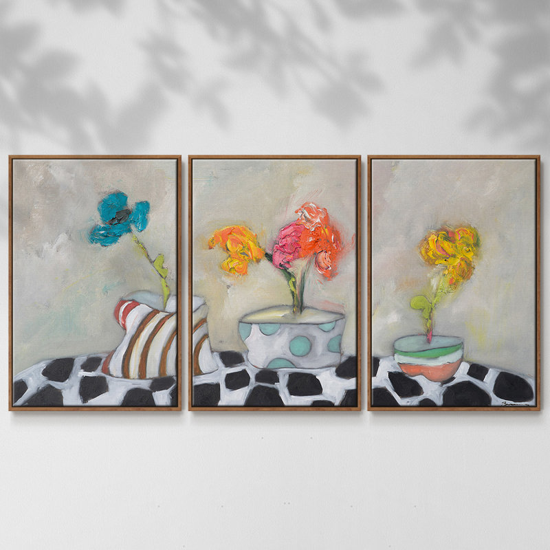 " Three Amigos " 3 - Pieces, 36" H x 75" W x 2" D, Walnut