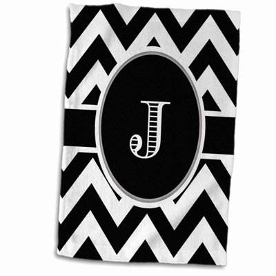 Monogrammed Chevron Elegance Hand Towel - 15x22