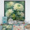 «White and Green Chrysanthemums Collage», art mural sur toile de chrysanthèmes