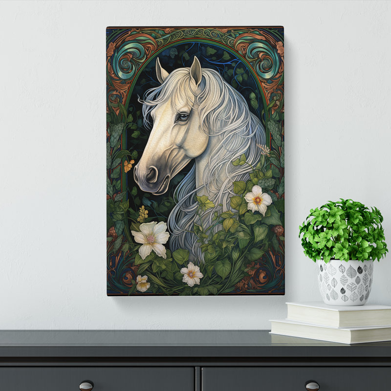 Shire Horse Nouveau No.2 - Wrapped Canvas, 76cm H x 50cm W x 3cm D